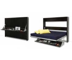 Donny - Cama 160x200 cm moderna doble plegable con escritorio
