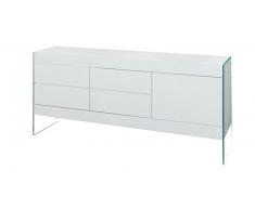 Aparador moderno Crystalline con pies de cristal