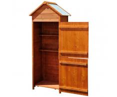 OUTSUNNY Caseta Herramientas 190x79x49 cm Cobertizo Madera Maciza Gabinete