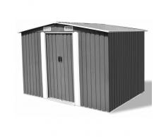 VIDAXL Caseta de jardín de metal 257x205x178 cm gris