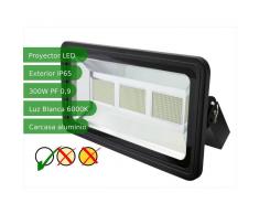 JANDEI Proyector led slim 300W exterior IP65 SMD5730 6000K negro