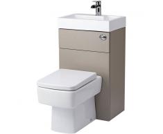 HUDSON REED Conjunto de Baño Color Piedra Completo con WC y Lavabo Integrado