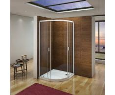 AICA SANITAIRE Cabina de ducha semicircular mamparas de baño 6mm vidrio templado 80x80cm con