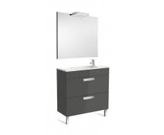ROCA 8433290302318 Roca - Pack (mueble base compacto con dos cajones lavabo espejo y