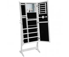 SONGMICS gabinete joyería Armario de pie con espejo para joyas blanco JBC27W