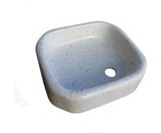 TERRAZOS CANTALEJO Lavabo de Piedra Redondo Blanco
