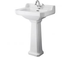 HUDSON REED Lavabo con Pedestal en Cerámica 560mm - HUDSON REED