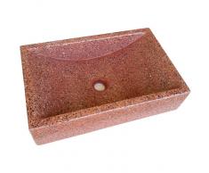 TERRAZOS CANTALEJO Lavabo de Piedra Rectangular Rojo