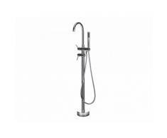 BELIANI Mezclador de baño independiente - Mango y soporte - Conjunto de ducha cromado -