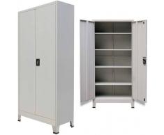 vidaXL Armario de oficina con 2 puertas acero 90x40x180 cm gris