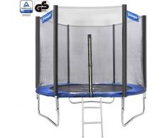 SONGMICS Ø244cm Cama elástica para Jardín Trampolín Red de Seguridad Escalera STR8FT