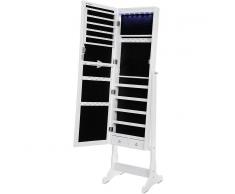 SONGMICS LED Armario de Pie con Espejo para Joyas Joyero de madera cerradura