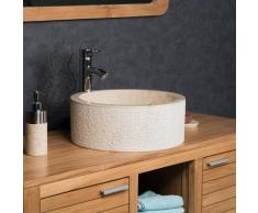 WANDA COLLECTION lavabo sobre encimera para cuarto de baño de mármol ELBA crema 40 cm