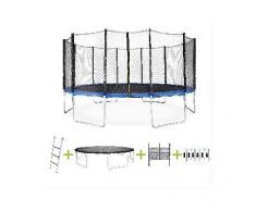 ALICE'S GARDEN Cama elastica 490cm, hasta 150kg, kit completo, trampolin Azul, Jupiter XXL