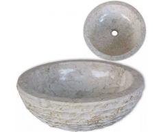 VIDAXL Lavabo de mármol Crema 40 cm