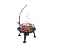 FIREFRIEND Barbacoa de Carbón BQ6850, parrilla de acero inoxidable ajustable en