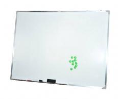 HOMCOM Pizarra Magnetica Blanca 110x80cm con 10 Imanes + 1 Borrador + 4
