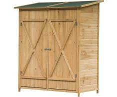 OUTSUNNY Gabinete Caseta Herramientas Jardin 165x140x75 cm Cobertizo Madera