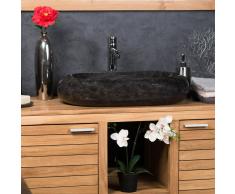 WANDA COLLECTION lavabo sobre encimera grande de mármol MURANO color negro