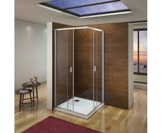 AICA SANITAIRE Cabina de ducha mamparas de ducha corredera puerta 6mm Easyclean cristal Aica