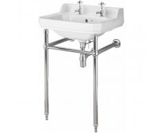 HUDSON REED Lavabo Consola Tradicional en Cerámica Old London 560mm con Estructura en