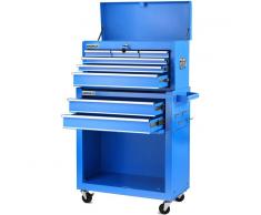GREENCUT Carro para herramientas PRO armario acero 4 ruedas 10 cajones Azul -