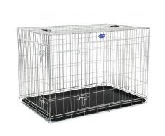 SONGMICS Jaula metálica para perro gato conejo Plegable Transportable 106 x 70 x 77,5cm