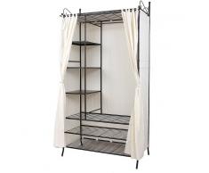 SONGMICS Armario de metal barnizado Ropero con funda de tela 210 x 58 x 108cm RTG04H
