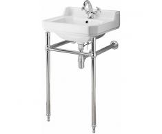 HUDSON REED Lavabo Consola Tradicional en Cerámica Monoforo Old London 560mm con Estructura