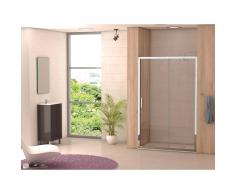 DECORBAN Mampara Ducha PALENCIA2 Frontal 1 fijo 1 puerta corredera vidrio transparente