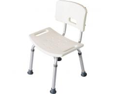 HOMCOM Silla ducha aluminio ayuda baño taburete banqueta regulable ajustable wc