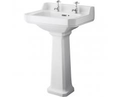 HUDSON REED Lavabo con Pestal en Cerámica 560mm - Old London - HUDSON REED