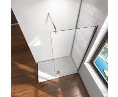 AICA SANITAIRE Mamparas ducha pantalla fijo de baño templado vidrio transparente 50x200cm con