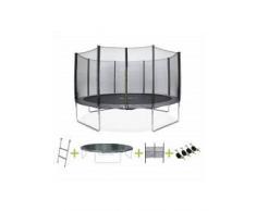 ALICE'S GARDEN Cama elastica 430cm, hasta 150kg, kit completo, trampolin Azul, Venus XXL