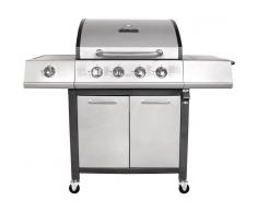 CHARLES BENTLEY Bentley - Barbacoa de acero a gas con 5 quemadores - Quemador lateral y ruedas