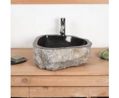 WANDA COLLECTION lavabo sobre encimera grande para cuarto de baño ROCA de mármol negro