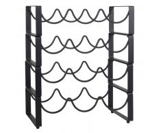 Botellero modular de metal negro