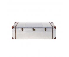 Mesa baja baúl de aluminio tachonado Cruse