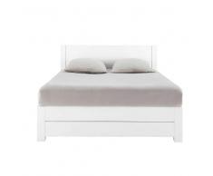 Cama 140 × 190 de pino macizo blanco White