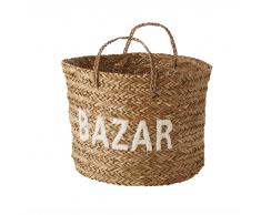 Cesta trenzada de mimbre H 38 cm BAZAR
