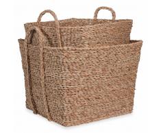 2 cestas trenzadas cuadradas Anch. 39 y Anch. 45 cm TRIBU
