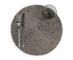 Mantel individual redondo hematites D. 33 cm PERLE