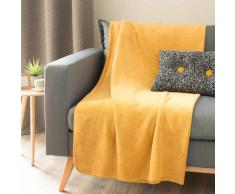 Manta suave amarillo mostaza 150 x 230 cm CHALEUR