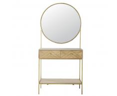 Mueble de recibidor con espejo de mango macizo Stella