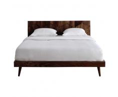 Cama 160 × 200 de madera maciza de sisu Quadra