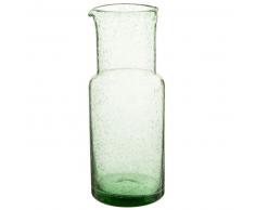 Garrafa de cristal verde con burbujas