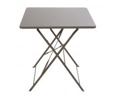 Mesa de jardín plegable de metal marrón para 2 personas L.70 Guinguette