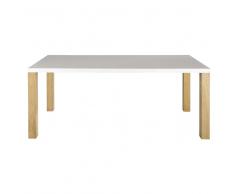 Mesa de comedor de madera blanca An. 200 cm Austral