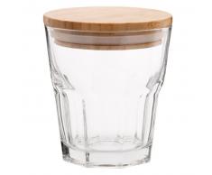 Tarro de cristal con tapa de bambú