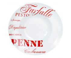 Plato hondo de porcelana rojo Diám. 30 cm PASTA